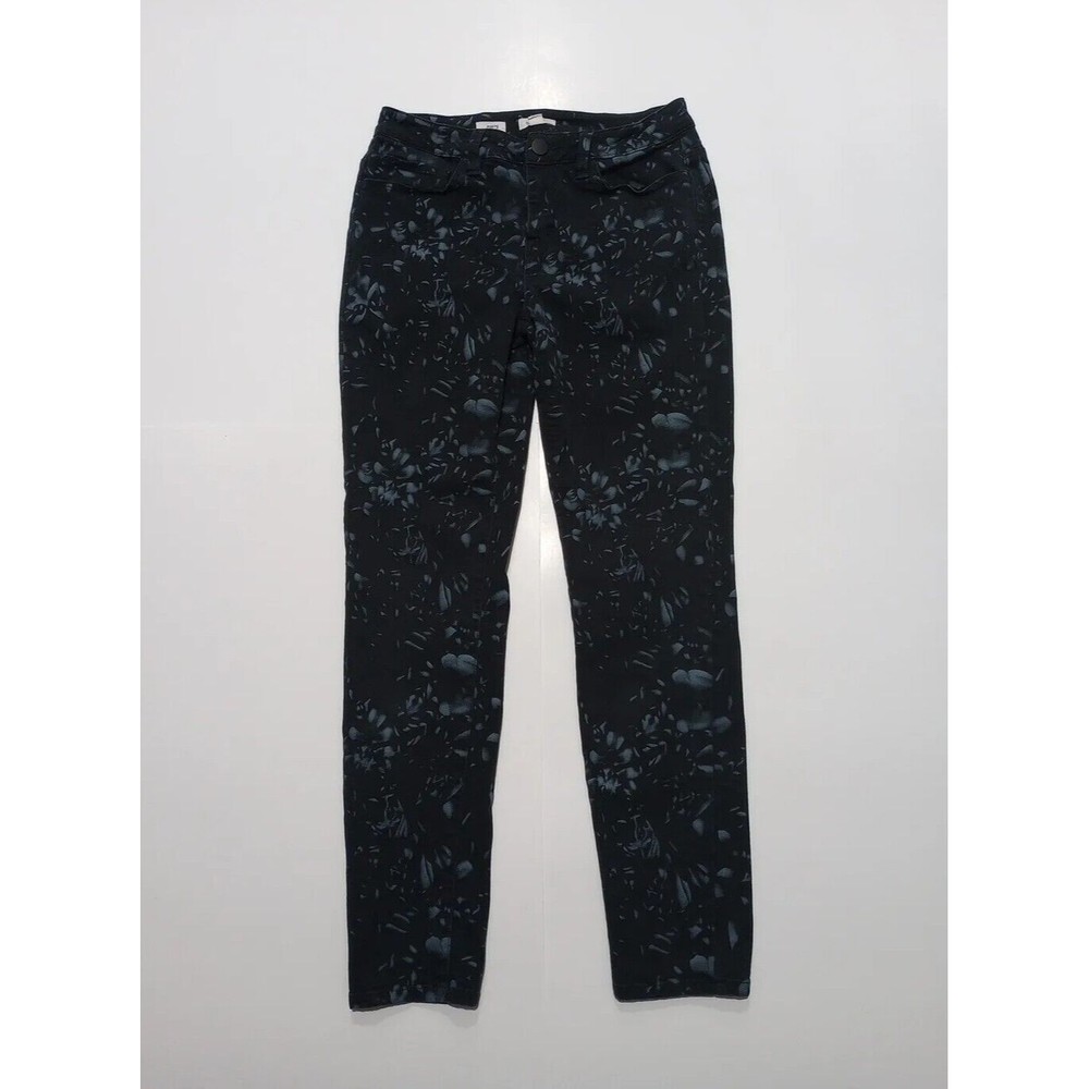 Tribal Jeans Black With Abstract Pattern Jeans Denim Jegging Tapered Boho Size 6